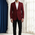 Men's Slim Fit Maroon Formal Blazer