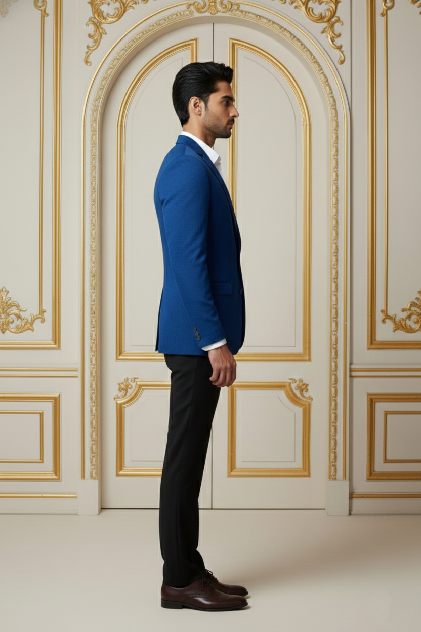 Men's Premium Royal Blue Slim Fit Blazer - Image 3