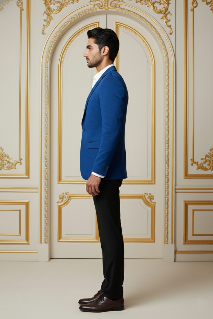 Men's Premium Royal Blue Slim Fit Blazer - Image 4