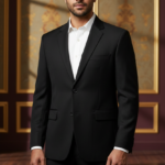 Men's Slim Fit Single Breasted Black Blazer