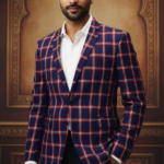 Men's Slim Fit Plaid Blazer