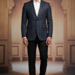 Men's Slim Fit Windowpane Blazer