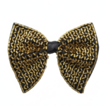Black & Gold Scatter Hand-Embroidered Beaded Bow Tie