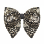 Black & Silver Scatter Embroidered Beaded Bow Tie