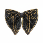 Black & Antique Gold Embroidered Bow Tie