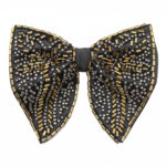 Black & Gold Designer Embroidered Bow Tie