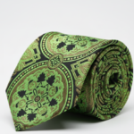 Elegant Green Necktie – Dark & Light Shade Woven Design