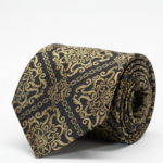 Black Tie with Heavy Golden Work – Luxury Statement Necktie