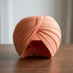 Elegant Peach Pleated Formal Turban – Soft Stretch Fit